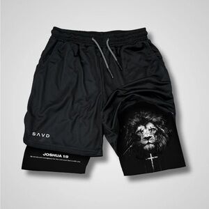 Joshua 1:9 Lion Shorts – Men’s Gym/Streetwear – Good Used (No Drawstring)